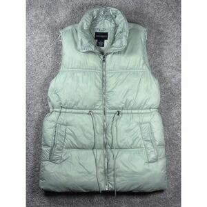 Mark Edwards Studio Puffer Vest Womens M Drawstring Waist Sleeveless Quilted NWT